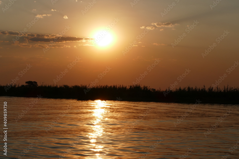 Sunset über Chobe