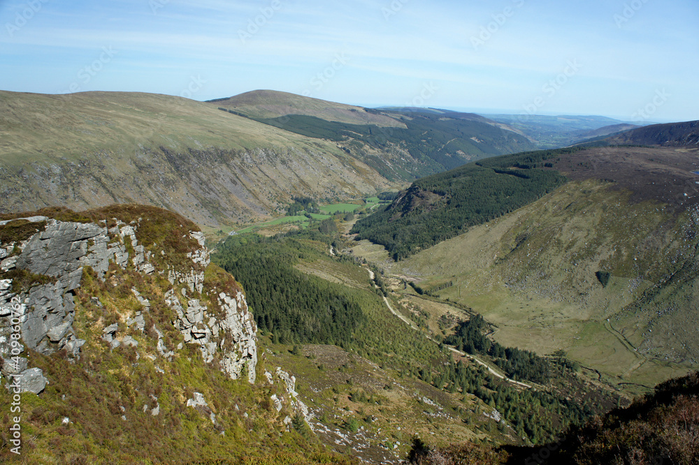 Confluence of Fraughan Rock Glen and Glenmalure Valley.Wicklow Mountains.Ireland. Confluence of Fraughan Rock Glen and Glenmalure Valley.Wicklow Mountains.Ireland.