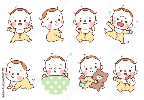 いろんなポーズの赤ちゃん