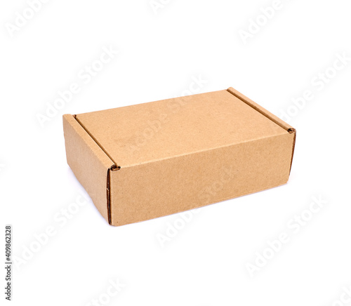 One craft box isolated on white background