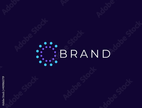 Abstract circle logo. Creative dynamic round logotype. Connection symbol.