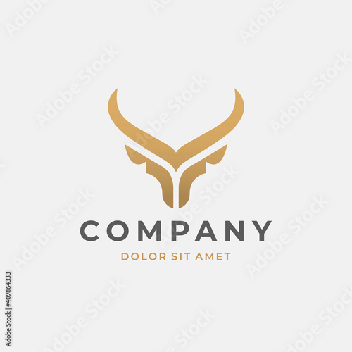 Gazelle head logo. Taurus symbol. Vector illustration.

