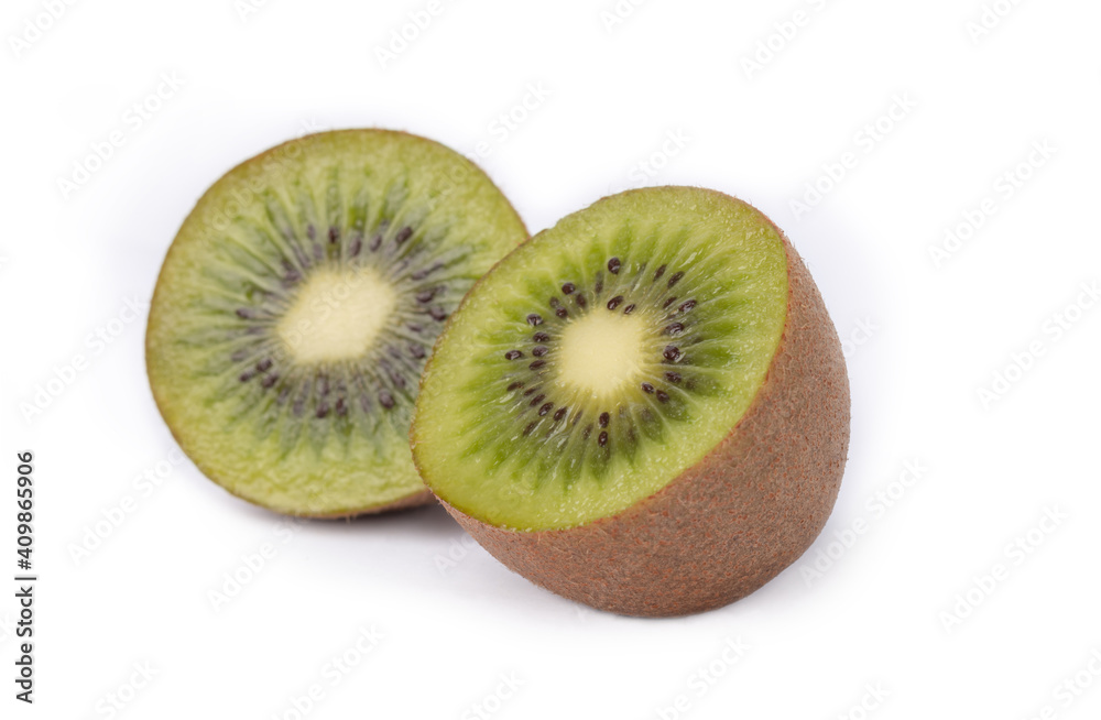 half sliced kiwi fruit isolated on white backgrounds half sliced kiwi fruit isolated on white backgrounds