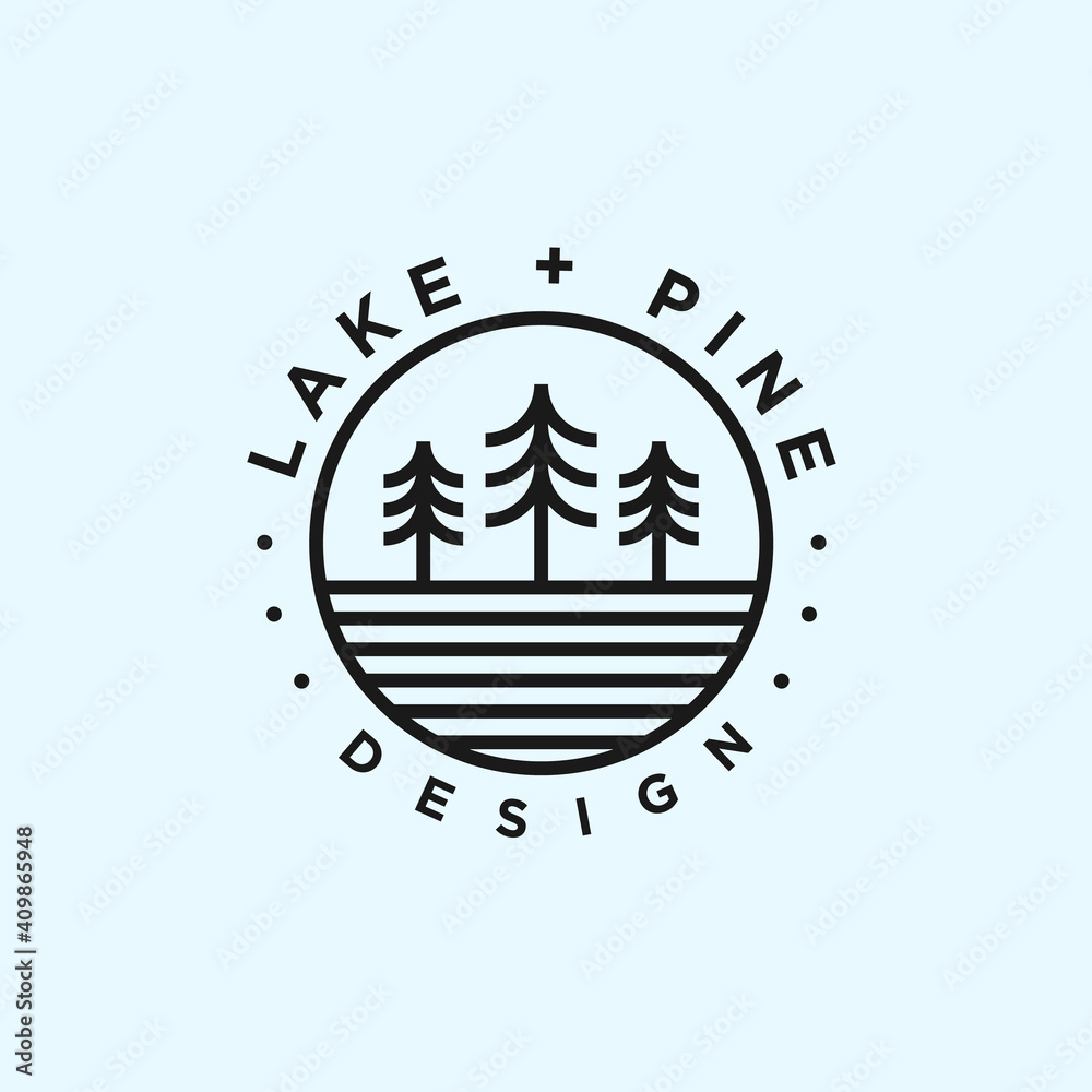 abstract lake logo. adventure icon