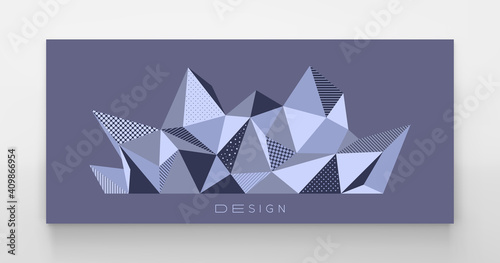 Fototapeta Naklejka Na Ścianę i Meble -  Abstract faceted background in memphis style. Geometric pattern with gems structure. Polygonal mosaic 3d vector illustration.