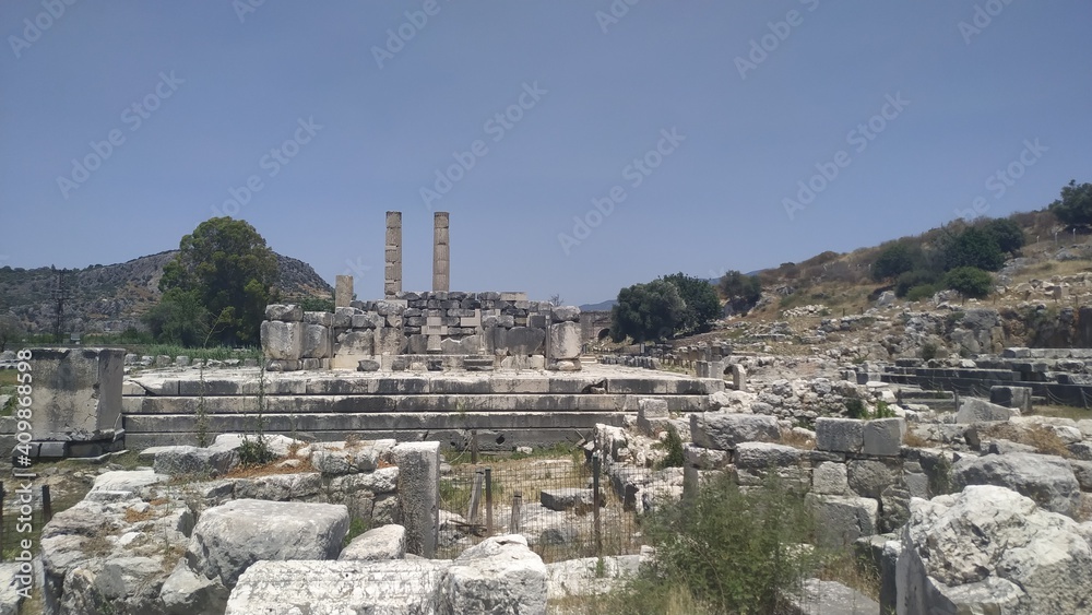 Ruins of Letoon Ancient City. Letoon added as a UNESCO World Heritage Site along with Xanthos in 1988.
