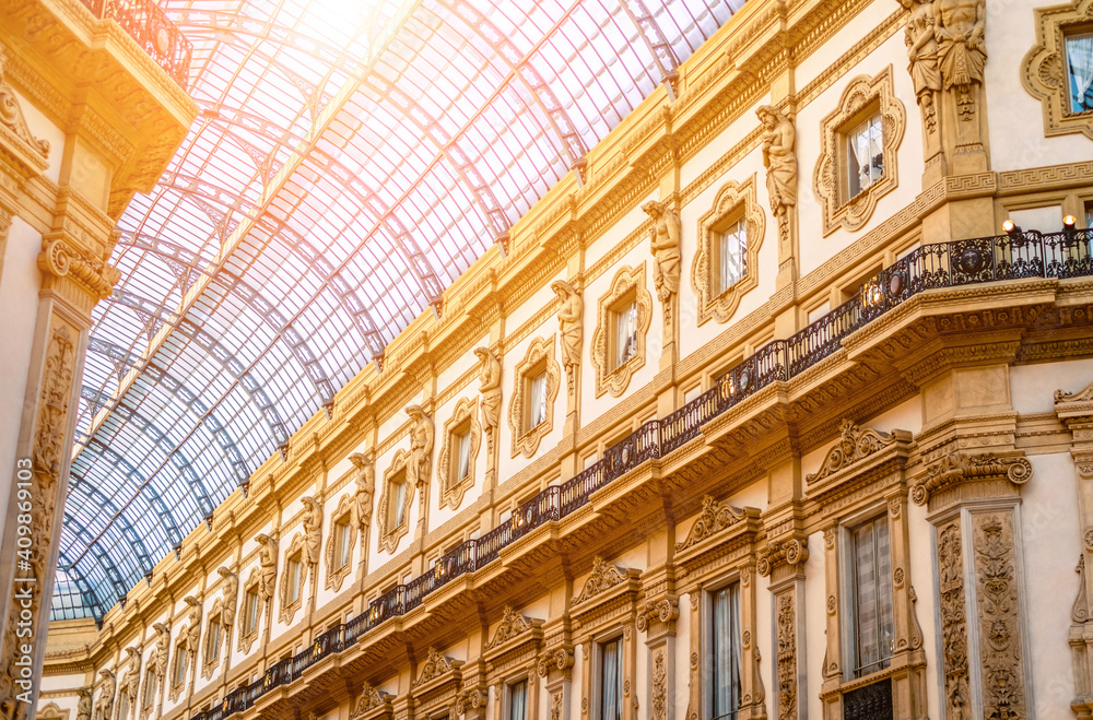 Galleria Vittorio Emanuele II glass dome in Milan