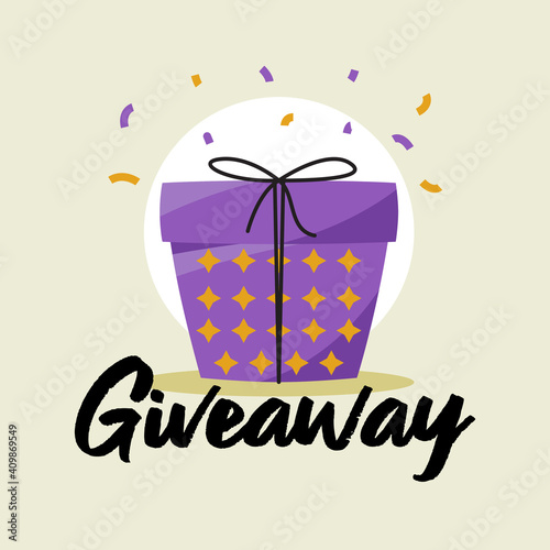 Giveaway winner poster gift offer banner giveaways post and winner reward