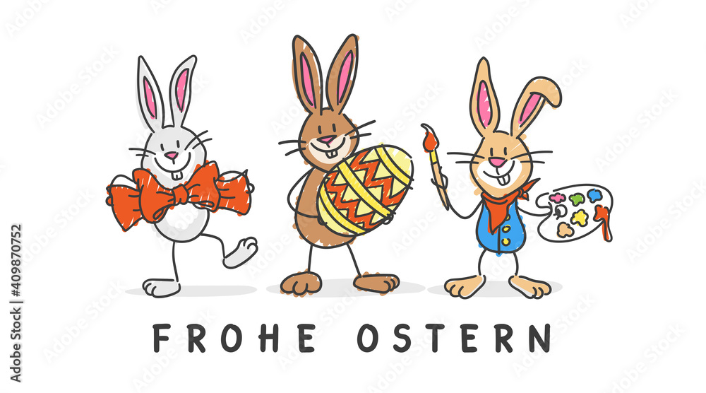 Frohe Ostern Osterhasen Stock Vector | Adobe Stock