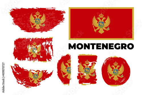 National Montenegro flag, official colors and proportion correctly. 