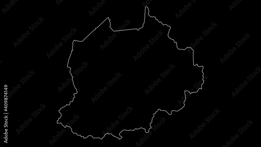 North West Cameroon province map outline animation North West Cameroon province map outline animation