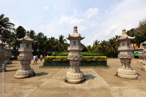 Stone carvings in a religious and cultural tourist area, Sanya, China