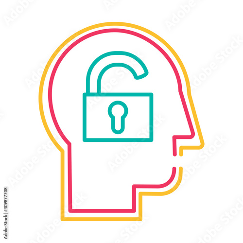 Extrovert personality type thin line vector icon
