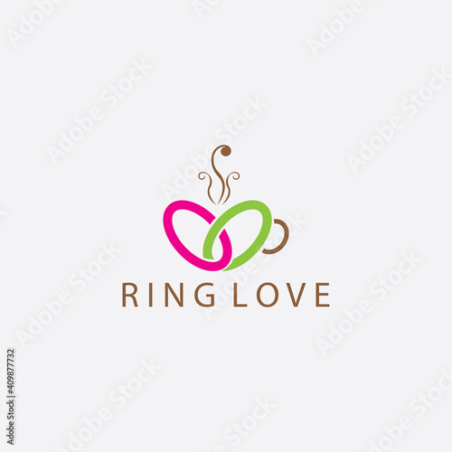 love logo ring cup design vector illustration