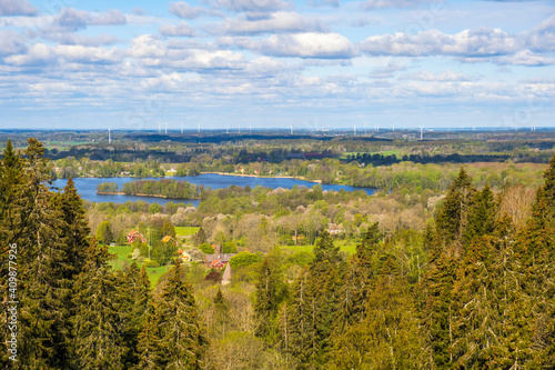 View of a beautiful rural landscape in the spring