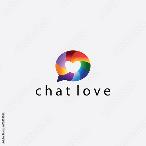 love logo chat vector illustration colorful circle design