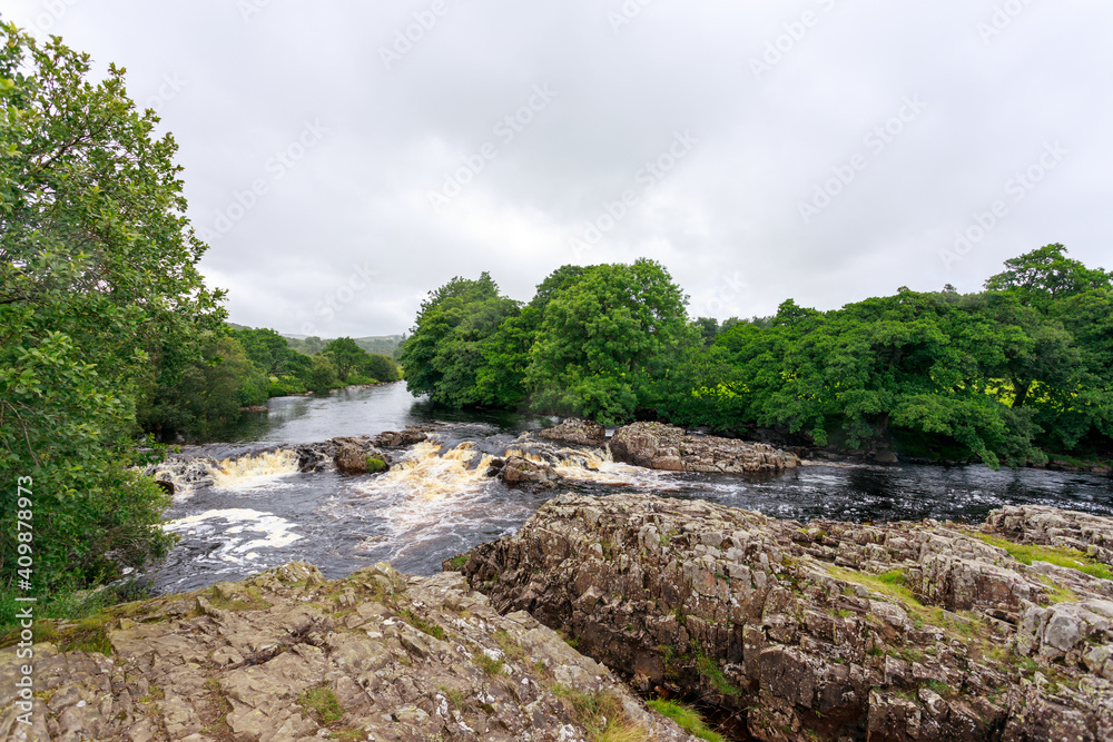 The Pennine Way river flowing in Bowlees Tees Valley, County Durham
