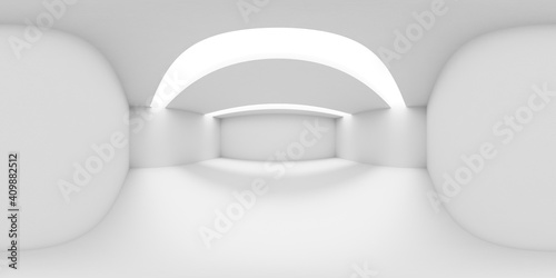 Tableau sur toile White abstract room with lights in ceiling HDRI map