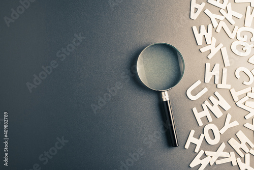 Magnifying Glass and Alphabets photo