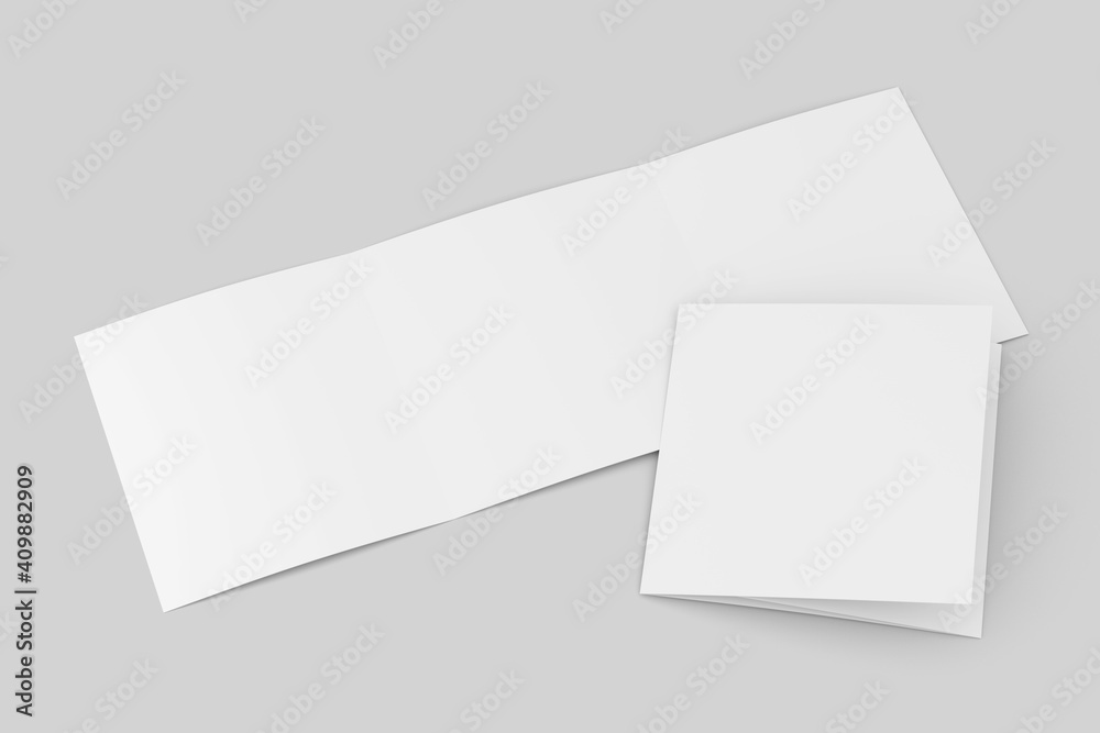 trifold brochure mock up view - 3d rendering trifold brochure mock up view - 3d rendering