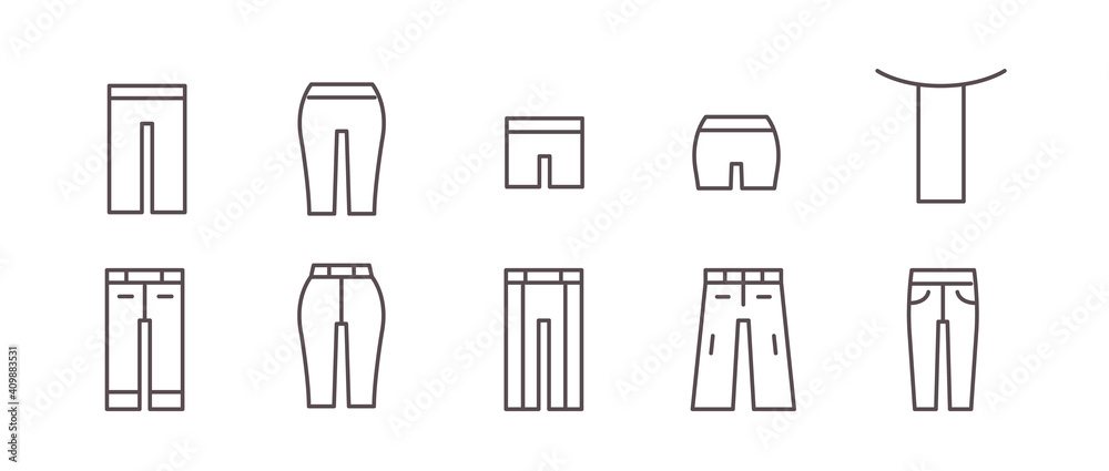  10アイコンセット（衣料品／パンツ）
