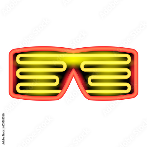 Heon Glasses Isolated on White Background. Stylish Gadget for Night Club. photo