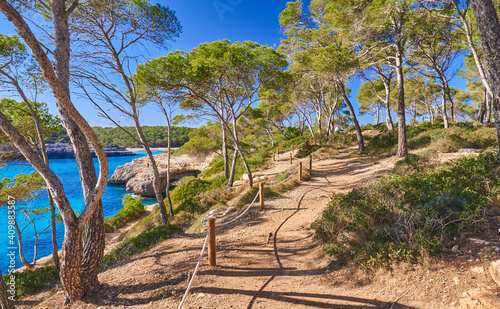 A walk in Cala Mondragó National Park, Cala D´or, Mallorca, Balearic Islands, Spain photo