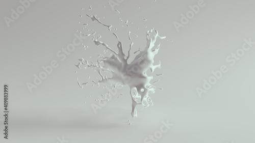 Εκτύπωση καμβά White Paint Splash 3d illustration render