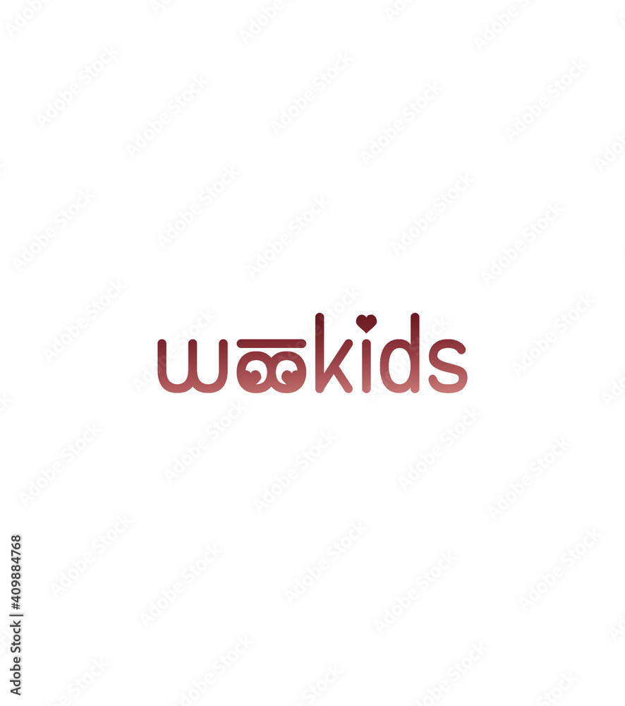 WooKids logo template, vector logo for business and company identity WooKids logo template, vector logo for business and company identity