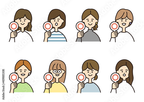 女性　丸札　バストアップ　セット