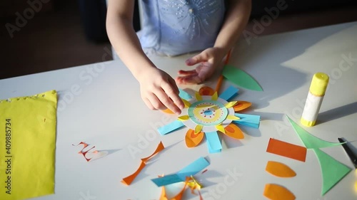 paper craft for kids. DIY flower made for mother's day or international women's day. create art for children.