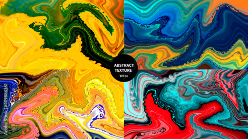 Marbling paint art cover designs. Colorful realistic textures.  Luxury backgrounds. Trendy pattern  graphic poster  geometric brochure  postcards. Vector illustration