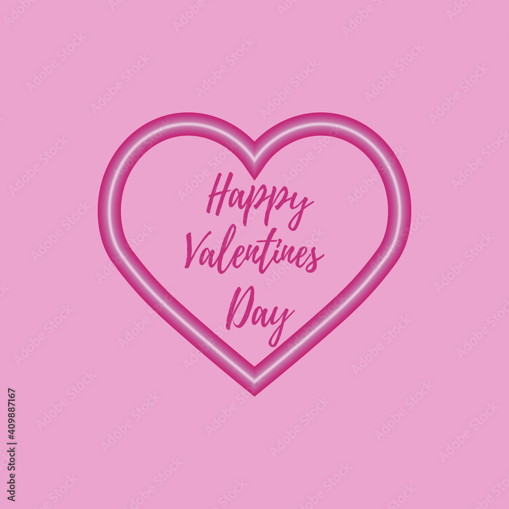 Happy Valentines Day design card. Vector illustration. 