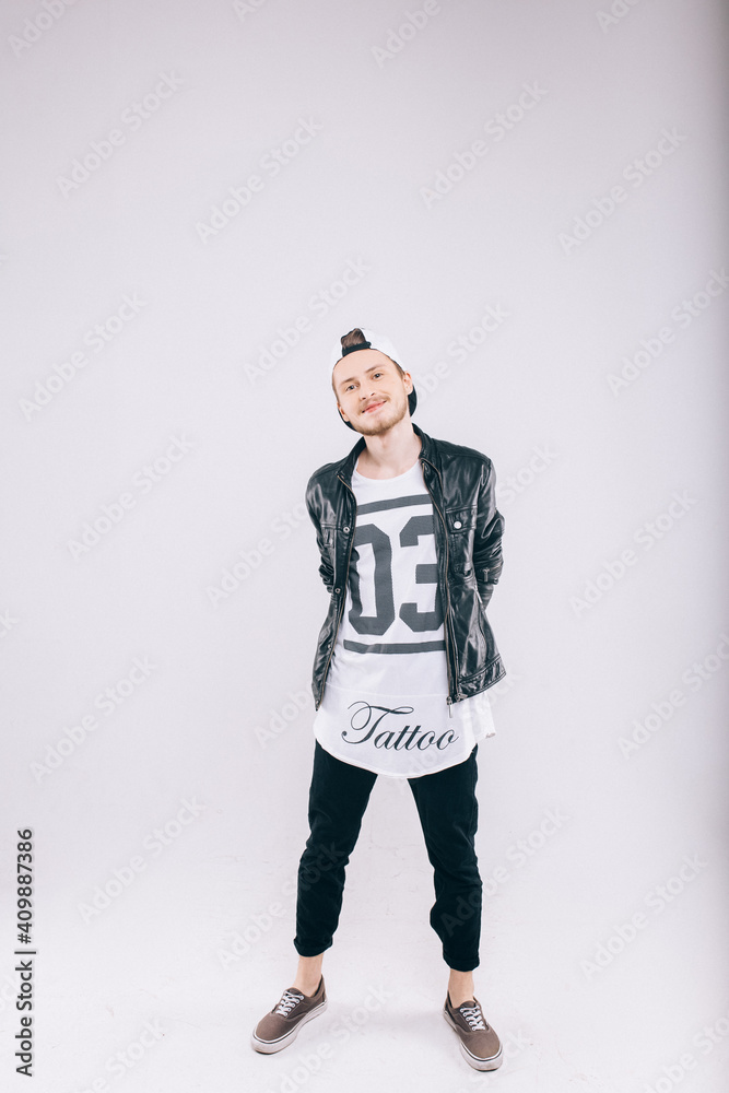 Cute young man in studio on white background Cute young man in studio on white background