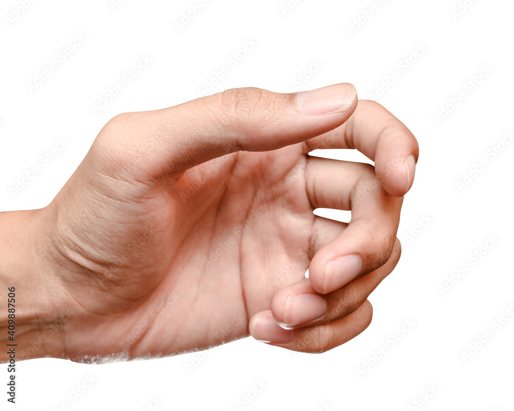 isolated of male caucasian hand holding something like a bottle or can. isolated of male caucasian hand holding something like a bottle or can.