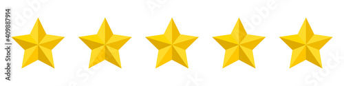 Five stars customer product rating. Vector illustration. Premium quality.