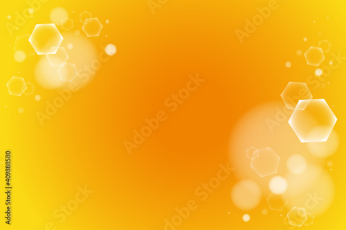 背景 ボケ 六角形 hexagon bokeh on yellow and orange background blurred light