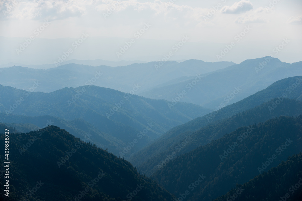 mountains landscape scenic wooded hills