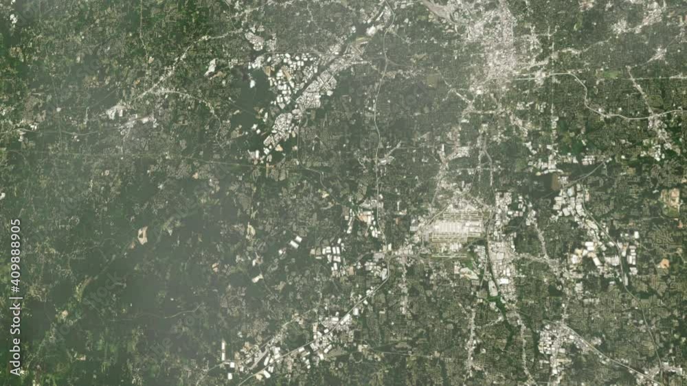 Satellite view of what's around Atlanta view from space. Contains public domain image by NASA.