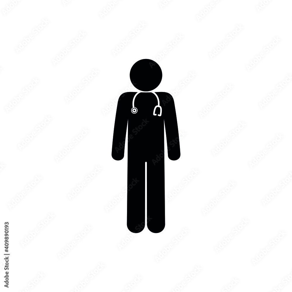 stick figure man icon, people pictogram isolated, doctor illustration stick figure man icon, people pictogram isolated, doctor illustration