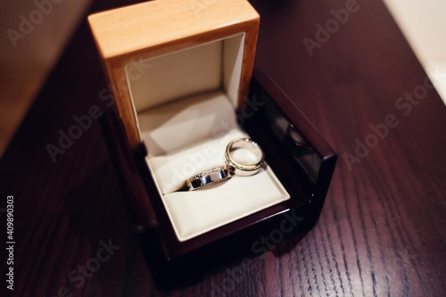 Wedding rings in a box © artem_goncharov