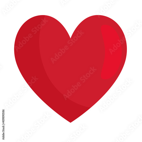 red heart love romantic icon vector illustration design