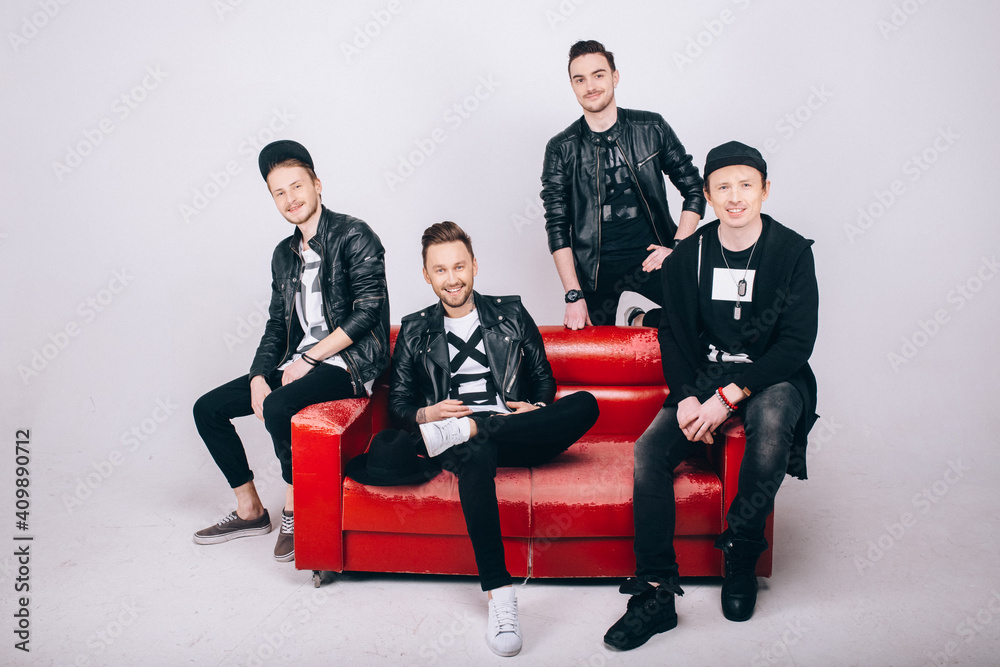 Musical group in the studio