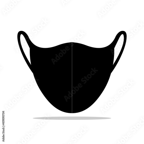Facemask vector mockup icon. Black face mask ppe anti dust mask shape template