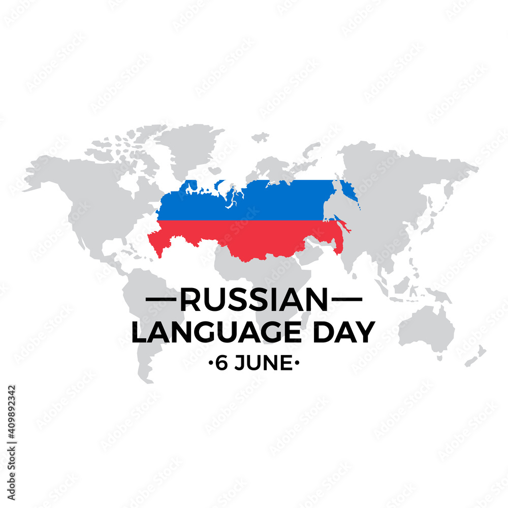 Russian Language Day vector template.