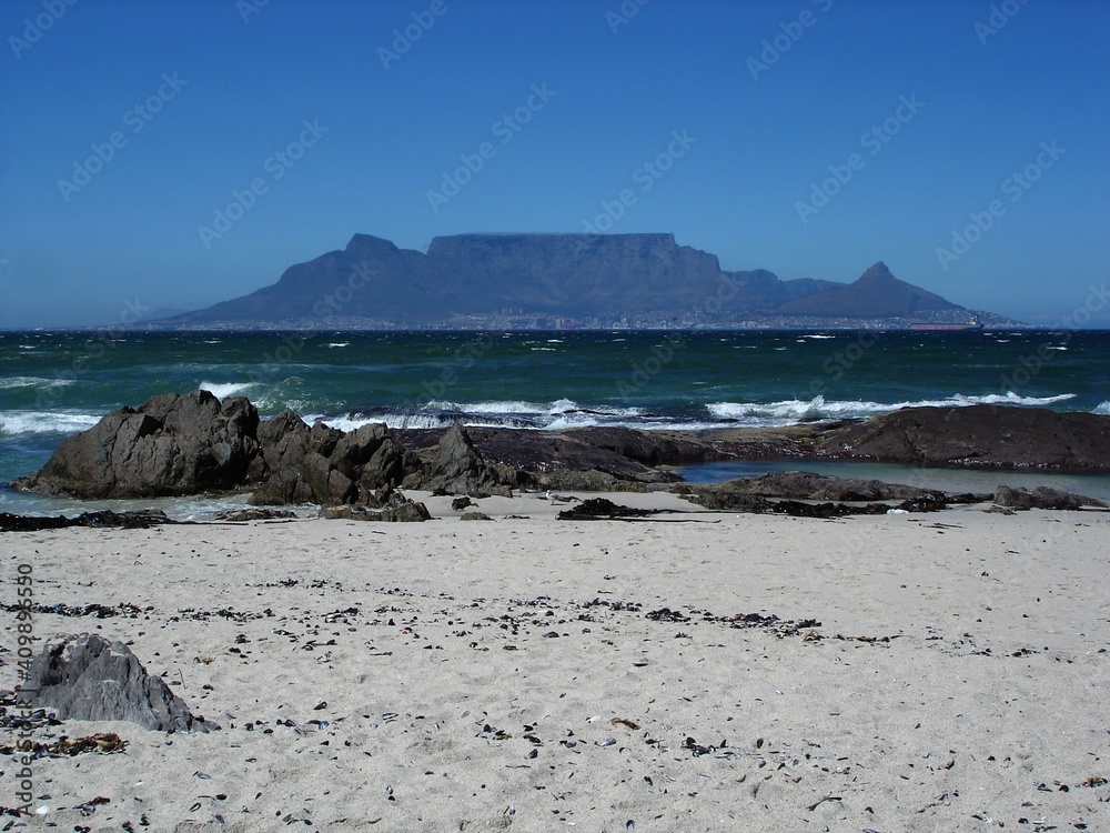 Tafelberg, Kapstadt, Cape Town, Südafrika, Reise, Urlaub, Meer, Berg, Stand, Wasser, Beach