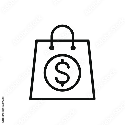 shopping bag and money icon