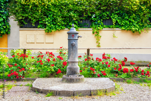 a water fountain in lungarno Torrigiani, Florence Italy photo