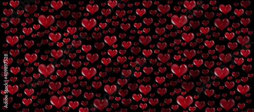 valentines day many cute hearts banner