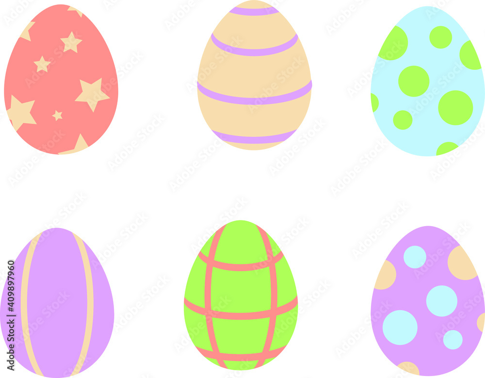 set of easter eggs of different colors set of easter eggs of different colors